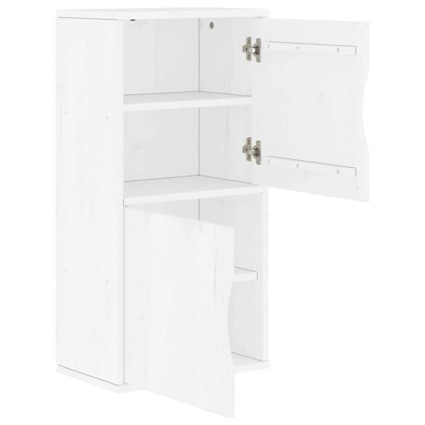 Страничен шкаф ODDA White 40x24x79 cm Масивна дървесина Бор