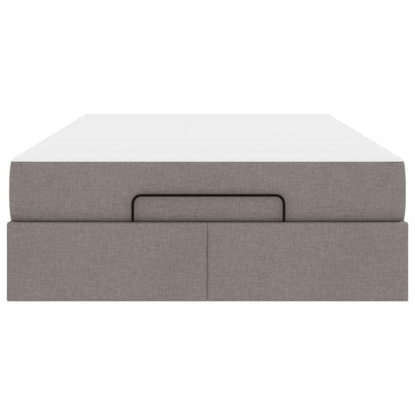 Рамка за легло с матрак с матрак 2 pcs Таупе текстил