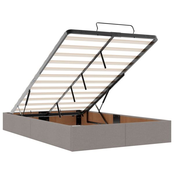 Рамка за легло с матрак с матрак 2 pcs Таупе текстил