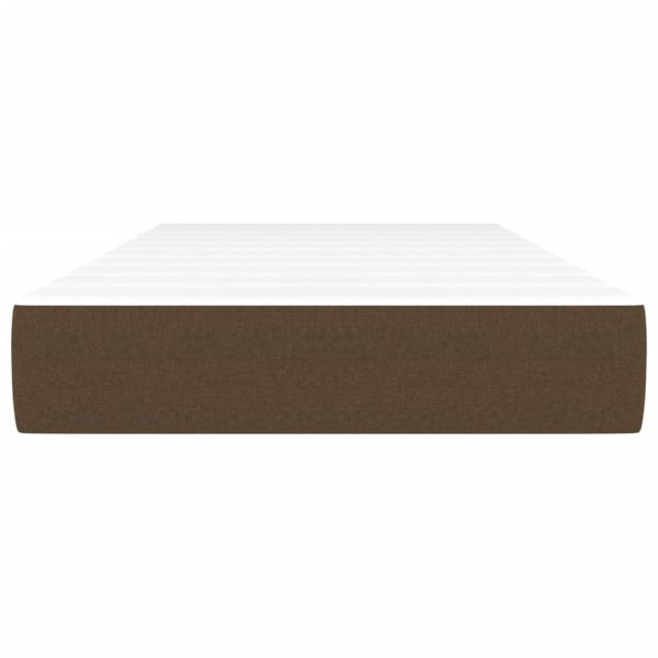 Матрак за легло с покет пружини средна твърдост тъмнокафяв 120x190x20 см плат