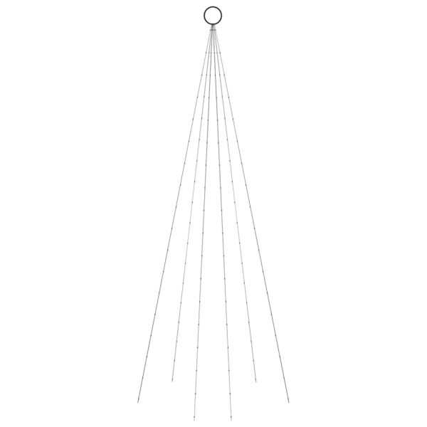 Коледна елха на флагщок, студено бяло, 108 LED, 180 см