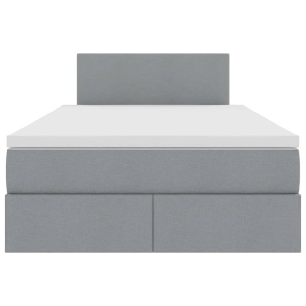 Легло с място за съхранение и LED с LED Светлосиво 120 x 190 cm