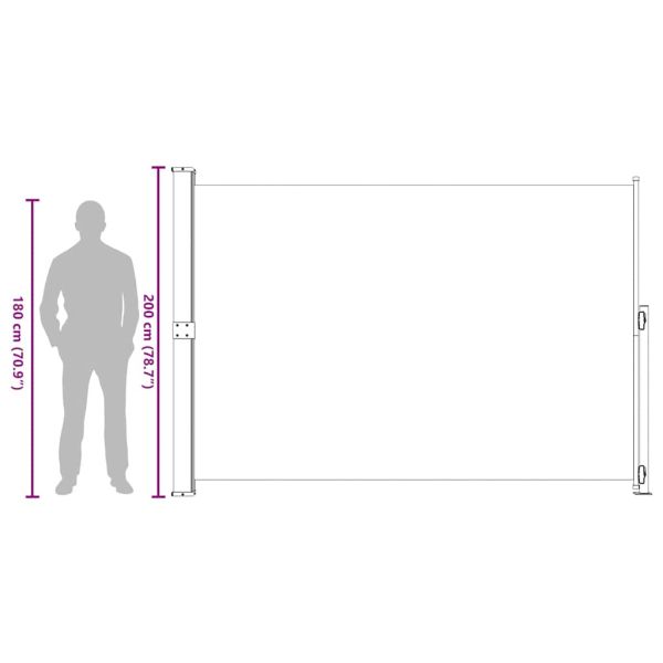 Прибираща се дворна странична тента, 200x300 см, синя