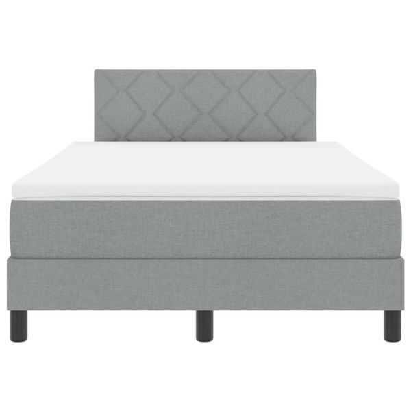 Легло с пружинирана основа Светлосиво 120 x 190 cm текстил