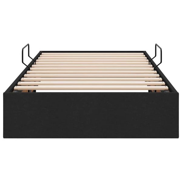 Легло с място за съхранение с матрак Черно 90 x 190 cm текстил