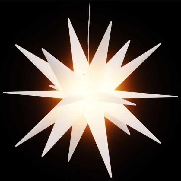 Коледна лампа с LED, сгъваема, бяла, 43 см