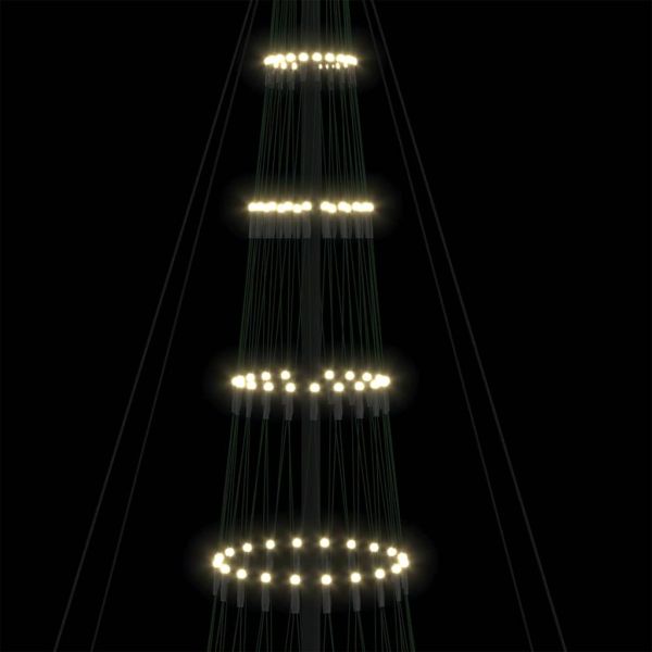 LED Коледна Елха с 555 LED светодиода Топло бяло 500 cm Метал