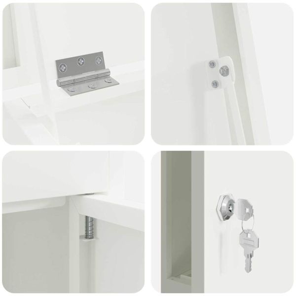 Пощенска кутия за пратки Бяло 44,5 x 29 x 110,5 см Стомана