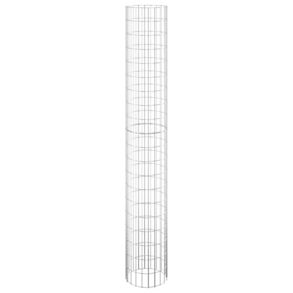 Кръгъл габионен стълб, поцинкована стомана, Ø30x200 см