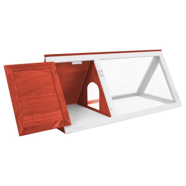 Клетка за зайци, червена, дърво