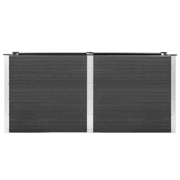 Градинска повдигната леха, 200x50x91 см, WPC, сива