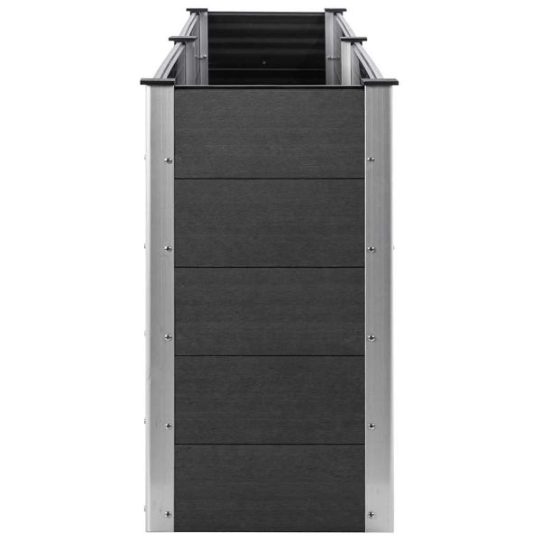 Градинска повдигната леха, 200x50x91 см, WPC, сива