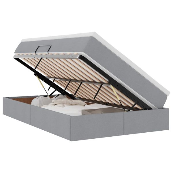 Легло с място за съхранение и матрак Светлосиво 120 x 190 cm