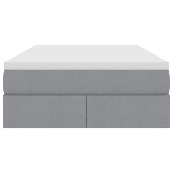 Легло с място за съхранение и матрак Светлосиво 120 x 190 cm