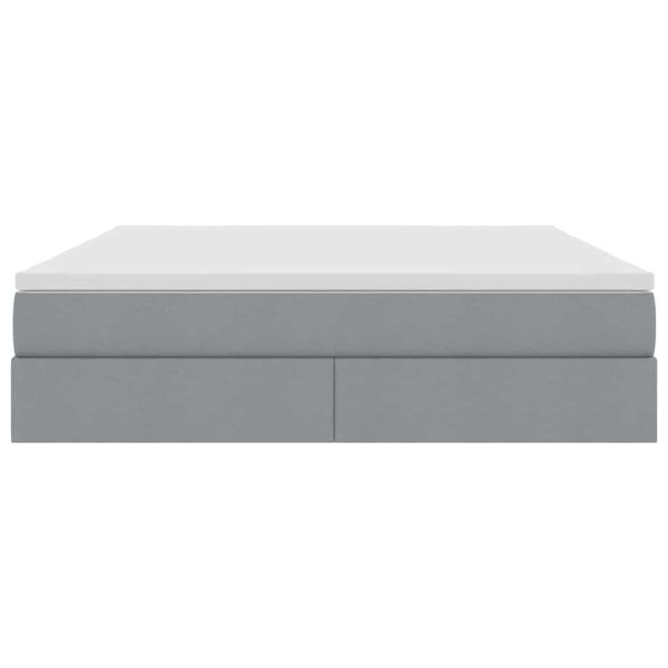 Легло с място за съхранение и матрак Светлосиво 160 x 200 cm