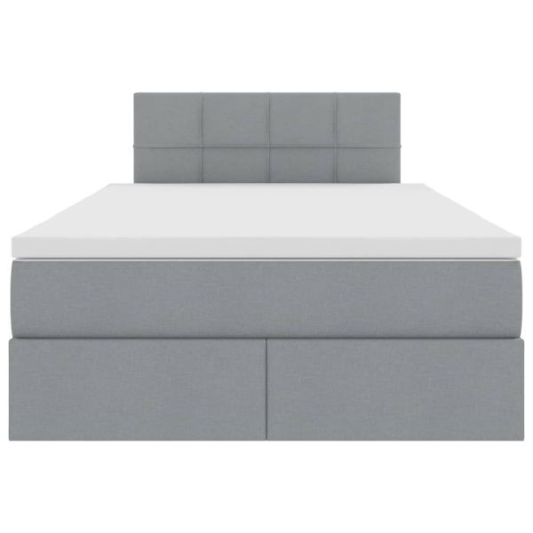 Легло с място за съхранение и матрак Светлосиво 120 x 190 cm
