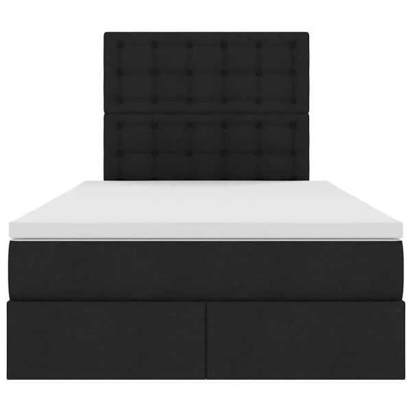 Легло с място за съхранение и матрак Черно 120 x 190 cm текстил