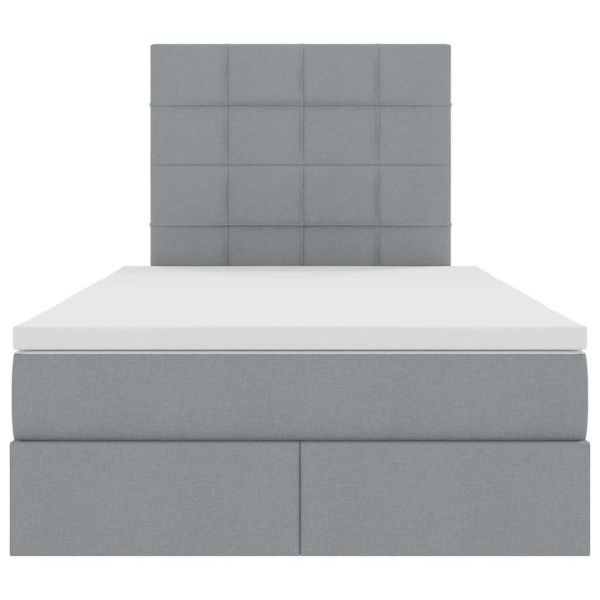 Легло с място за съхранение и LED с LED Светлосиво 120 x 190 cm