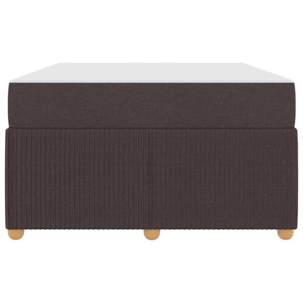 Рамка за легло с матрак Тъмен кафяв 120 x 190 cm текстил