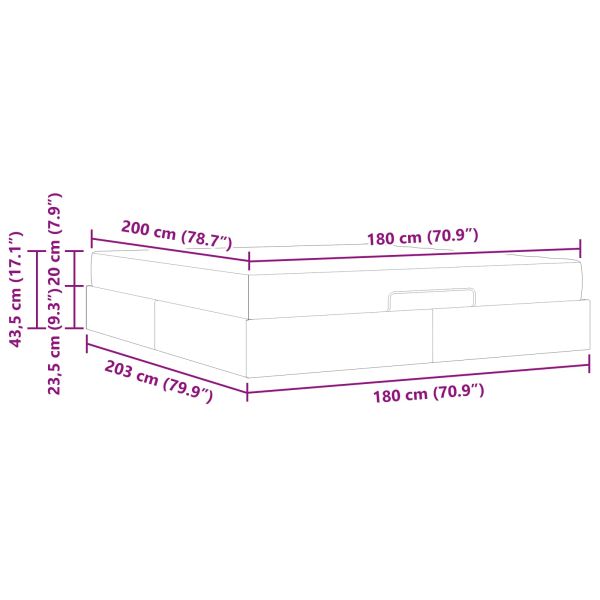 Рамка за легло с матрак с матрак 2 pcs Синьо текстил