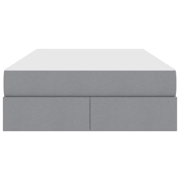 Легло с място за съхранение и матрак Светлосиво 120 x 190 cm