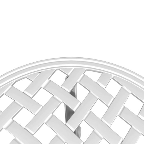 Градинска маса, бяла, Ø48x53 см, лят алуминий