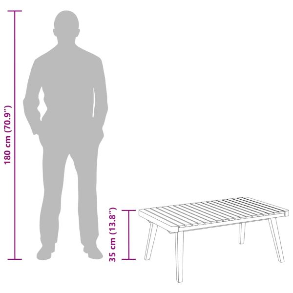Градинска кафе маса, 90x55x35 см, акация масив