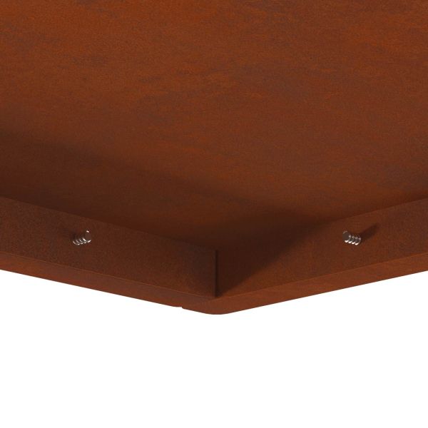 Огнище Кафяво 80 x 80 x 40 cm Патинираща стомана