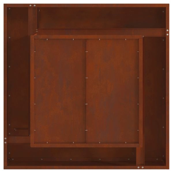 Огнище Кафяво 80 x 80 x 40 cm Патинираща стомана