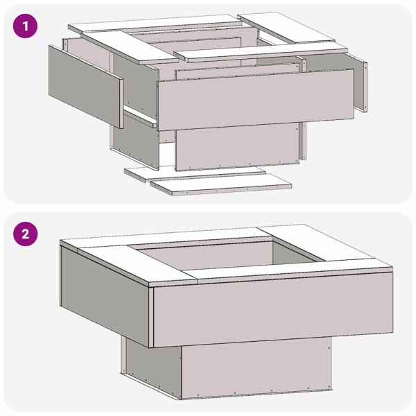 Огнище Кафяво 80 x 80 x 40 cm Патинираща стомана