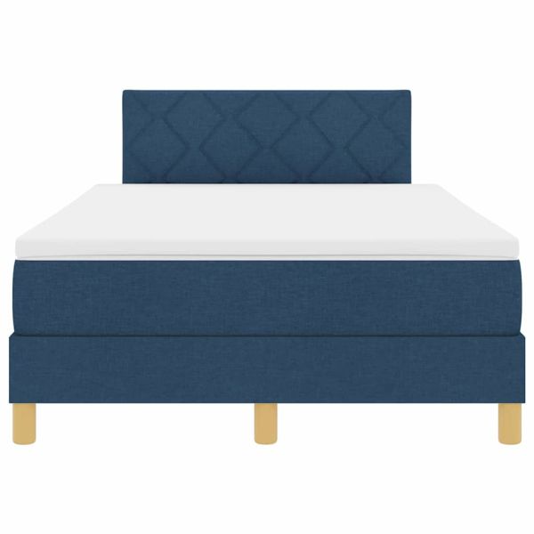Легло с пружинирана основа с матрак Синьо 120 x 190 cm текстил
