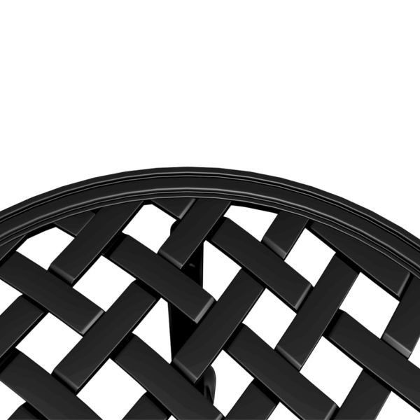 Градинска маса, черна, Ø48x53 см, лят алуминий