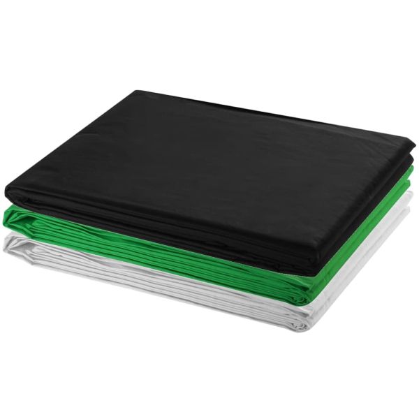 Комплект за фото студио 3 памучни фона регулируема рамка 3х3 м