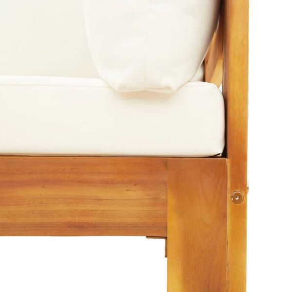 Градински диван с възглавници, 6 части, масив акация