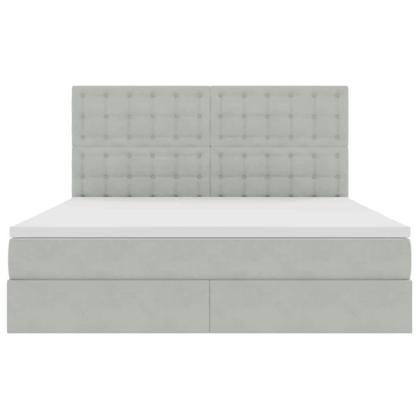 Легло с място за съхранение и LED с LED Светлосиво 160 x 200 cm