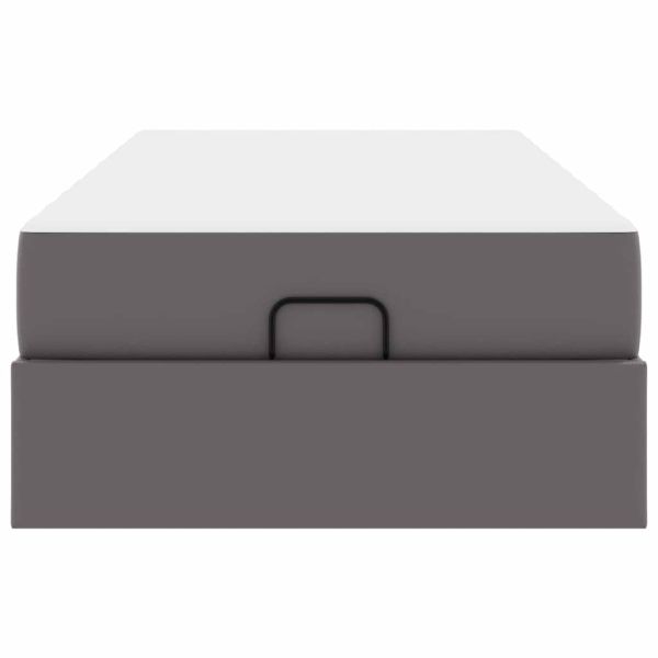 Рамка за легло с матрак с матрак 2 pcs Сив ПВЦ