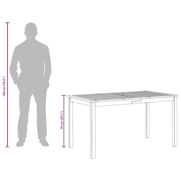 Градинска маса, 140x80x74 см, акация масив