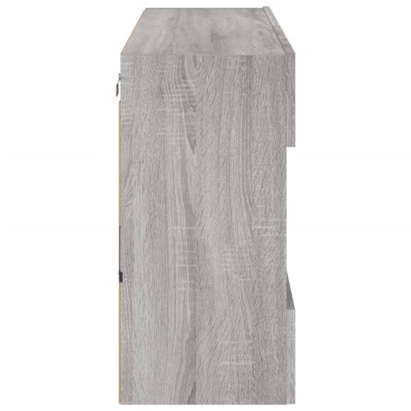 Стенен ТВ шкаф с LED осветление, сив сонома, 98,5x30x60,5 см