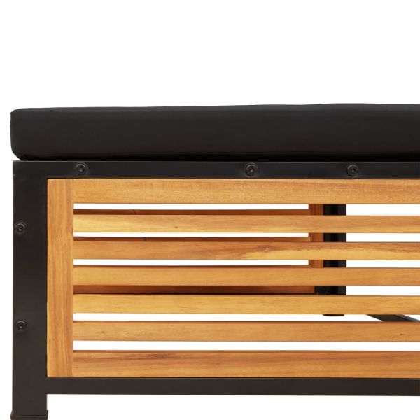 Градински комплект диван 11 части с възглавници акация масив