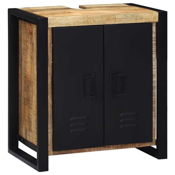 Комплект мебели за баня 4 pcs Кафяво Солидно мангово дърво