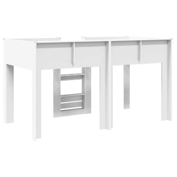 Двуетажно легло за деца Бяло 100 x 200 cm Инженерно дърво