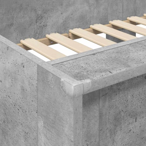 Двуетажно легло за деца с матрак Циментено сиво 100 x 200 cm