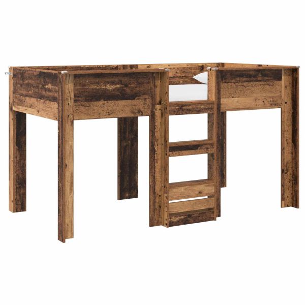 Двуетажно легло за деца с матрак Старо дърво 100 x 200 cm