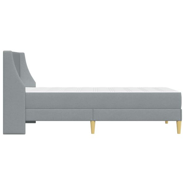 Рамка за легло с матрак Светлосиво 100 x 200 cm текстил