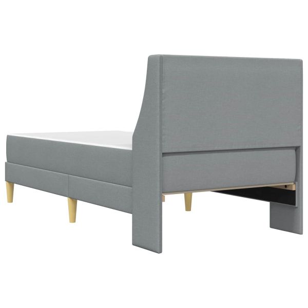 Рамка за легло с матрак Светлосиво 100 x 200 cm текстил