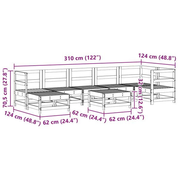Комплект за почивка в градина 8 pcs Восъчен Кафяв
