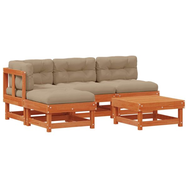 Комплект за почивка в градина 13 pcs Восъчен Кафяв