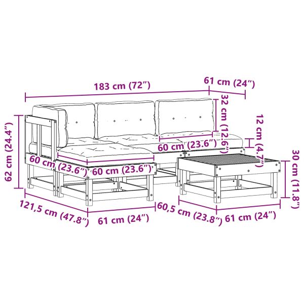 Комплект за почивка в градина 13 pcs Восъчен Кафяв