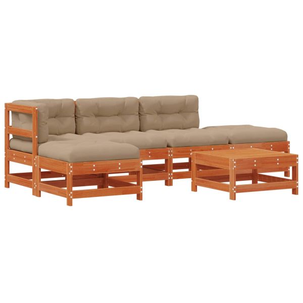 Комплект за почивка в градина 5 pcs Восъчен Кафяв