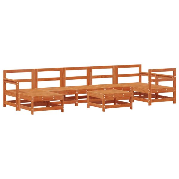 Комплект за почивка в градина 8 pcs Восъчен Кафяв